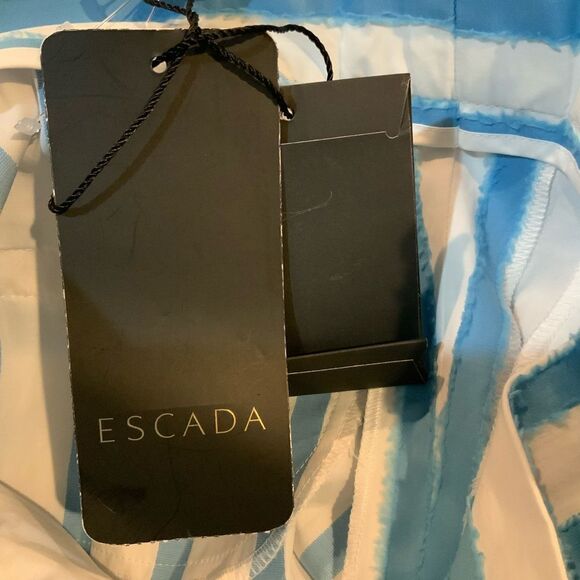 NWT ESCADA Raw-Edged Striped Cotton Wide Leg Culottes Size 36 6 - Picture 8 of 16